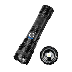 Telescoping Zoom Long-Range LED Torch USB-C Rechargeable Fishing Lantern P70 White Laser Outdoor Patrol Tactical Flashlight