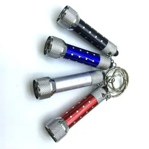 Mini 5 LED White Light Aluminum Alloy Keychain Flashlight AAA Battery Powered Dimmable Compact Portable Outdoor Use Torch Light