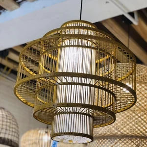 Bamboo lamp Vietnam modern bamboo design with intricate rattan weaving for desk lamp floor lamp tropical style