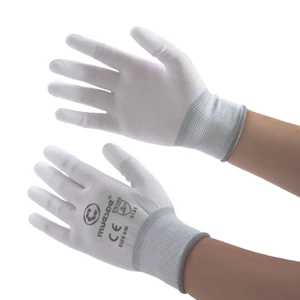 Myesde Customized Logo 13G Knitted Polyester EN388 Finger Coated PU Black 0.9-1mm Anti-Static ESD Cleanroom Safety Gloves