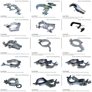 TUV Slivery Black 2 Inch 50mm Stage Lighting Truss Clamp Aluminum Stage Truss Clamp Hook System Clamp Accessories