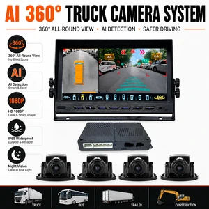3D HD 360° AI Surround View Camera System with Blind Spot Detection for Truck Bus Fleet Safety
