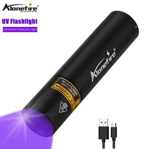 Alonefire SV15 365nm LED UV Flashlight Usb Rechargeable Powerful Ultraviolet Torch Invisible Ore Pet Stain Marker Scorpion Light
