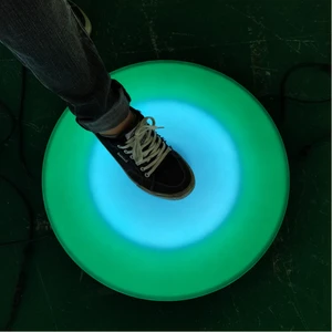 Outdoor Landscape LED Round Brick Light Waterproof Inductive Gravity Sensor Floor Tile Lamp