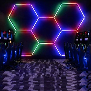 High Lightness Hexagon Led Lights Rgb Hexagonal Ceiling Wall Lamp Detailing Studio Honeycomb Workshop Light