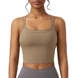 Lightweight Firm Control Fitness for Spring Breathable Gym Vest with Built-In Support for Running Yoga