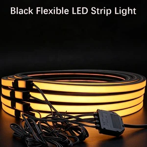 DC24V Full Black Acoustic Linear Slat Wall Grille With For LED Strip Lights CRI 90 Waterproof Recessed IP67 Rating