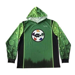 Sublimated Hooded Plus Size Breathable Quick Dry Women's UPF 50 Long Sleeve Light Polyester Fishing Shirts