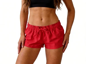 Custom Women Quick Dry Breathable Waterproof Worsted Mid Straight Swim Shorts Washed Drawstring Beach Boardshorts Casual Short