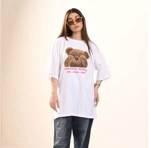 Customized Print Oversized Plus Size T-Shirt for Large Women Fashion Casual Crop Cotton XL Super Large Manufactured in Bulk