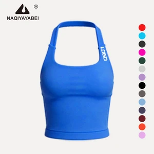 Women Seamless Impact Halter Top High Stretch Yoga Tank Top Fitness Gym Wear Ropa Deportiva Mujer