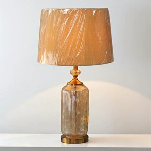 Handmade Modern Simple Glass Table Lamp with Ambient Lighting for Bedroom Decor