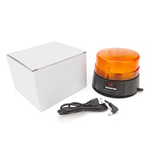 Emergency Revolving Warning Light With Magnetic Base Beacon Light Wireless Rechargeable Flashing Amber Portable LED