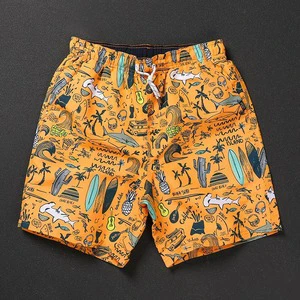 Men's Quick-drying Polyester/Cotton Drawstring Closure Beach Vacation Loose Large Size Swimming Trunks Hot Spring Pants Surfing