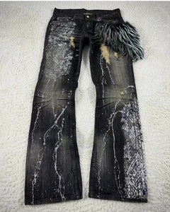 SOONREE Rockstar Men's Distressed Summer High Street Flare Jeans Denim Pants Streetwear Trousers Wholesale