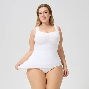 Seccanne Plus Size Shapewear Tank Top Women's Tummy Control Body Shaper Vest Structured Camisole for Waist Slimming