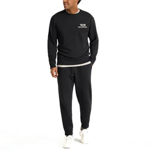 Men Relaxed Fit Sweatsuit Cotton Blend Two Piece Set Soft Comfortable Outfit for Daily Casual Wear