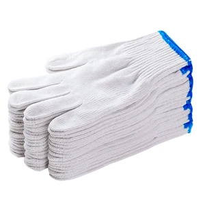 Glove Factory Various Weight High Quality 10G White Working Gloves Natural White Cotton Knitted Safety Construction Job Gloves