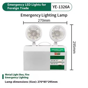 3W Double-Head Emergency Light: Rechargeable Battery-Powered Fire Emergency Lighting Fixture for Emergency Evacuation