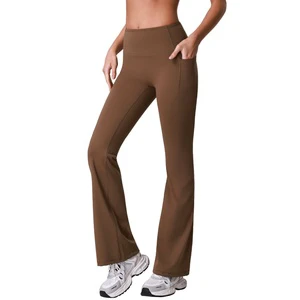 Women's High Waist Hip Lifting Flared Leg Yoga Pants Outerwear Slimming Stretchy Fitness