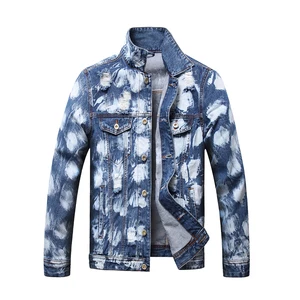 Factory Price Winter Denim Jacket Men Casual Breathable Windproof Eco-Friendly 100% Cotton Acid Wash Quick Dry Stand Front