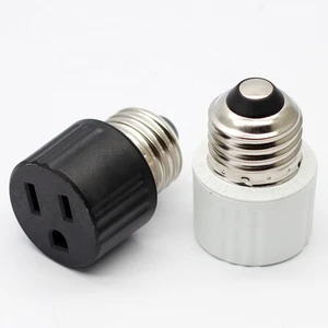 USA American Standard E26/E27 3 Prong Polarized Light Bulb Socket Adapter 8A Industrial Rated Outlet Plug Lamp Holder Converter