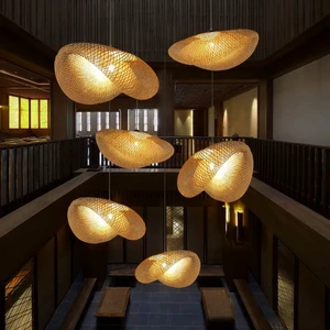 Modern Decoration Chandelier Bamboo Pendant Lamp Hand-made Bamboo Lamp Southeast Asian Style Chandelier Rattan Pendant Lights