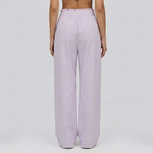 Women's Plus Size Solid Wide-Leg Yoga Pants-High-Waisted High-Stretch Loose-Fit Quick Dry Breathable Casual Athletic Trousers