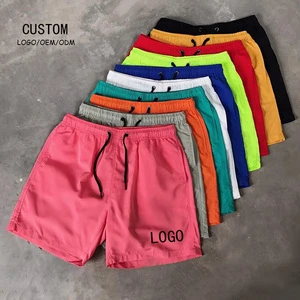 Custom Embroidered Print Logo Men's Plain Beach Swimwear Trunks Shorts Men Casual Summer No Mesh Lining Gym Fitness Shorts