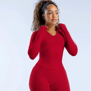 New Breathable Zipper Tight for Yoga Top Cross-border Long-sleeved Quick-drying Fitness Wear