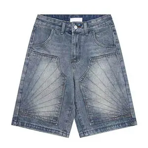 Party Wear Men's Distressed Denim Style Straight Denim Shorts Breathable Summer Shorts High Quality Distressed Shorts