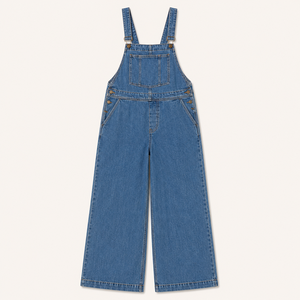 Women's High Waist Wide Leg Denim Overalls Jumpsuit Solid Washed Casual Strap Summer Streetwear Regular Fit OEM ODM Custom