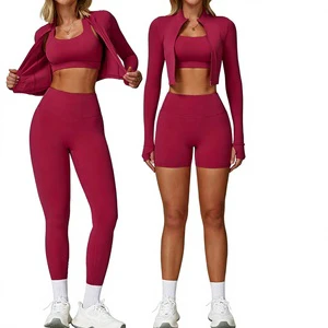 Fashionable Women's High Waisted Yoga Suit Suspender Sports Bra Hip Tightening Breathable Yoga Set