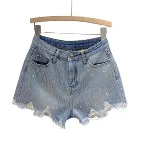 Wholesale Women Denim Shorts Streetwear Denim Shorts Women Vintage Wash Denim Shorts Private Label