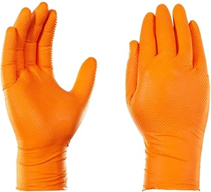 Fully Diamond Textured 8 Mil Latex Free Heavy Duty OEM Custom Pure Nitrile Mechanic Work Disposable-glove Nitrile-gloves