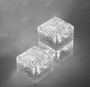 Solar Paver Set Lights Belgard Block Icle Outdoor Cube Led Garden Glass Rock Accent Cool White Path Brick Landscape Lighting