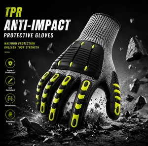Anti-Skid Anti-Impact Safety Gloves for Dangerous Work Such Handling Assembly Light Weight Durable Favorable Price Nylon