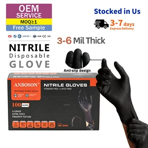 Dentists Use 100% Pure Latex Free Powder Free Thickened Heavy Duty Disposable Nitrile Gloves