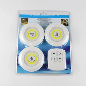 LED Cabinet Light With Remote Control Set Battery Operated Stick on Touch Tap Lamp LED Puck Lights for Closets Cupboards