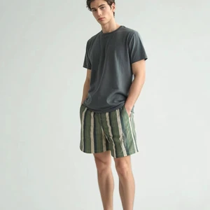 Wholesale Stripes Design Breathable Quick Dry Mens Beach Pants Swim Trunks Elastic Waist Pockets Board Shorts