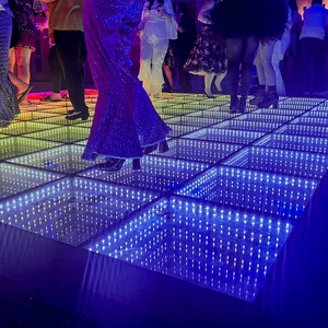 Magnetic Abyss Floor Portable Dancing Floor Panel 3d Infinity Mirror Stage Light Modular Led Dance Floor for Commercial Rental