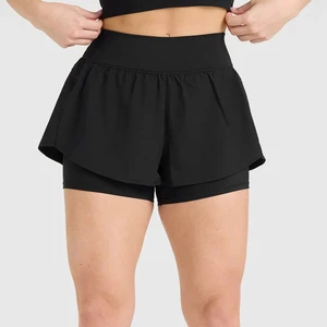 Plus Size Mid Waist Solid Embroidered Women Shorts Breathable Eco-Friendly Quick Dry Waterproof Canvas for Wash Elastic Waist