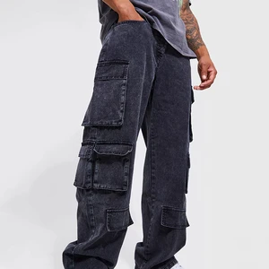 High Durability cargo Pockets Style Denim Pants Competitive Price Trending fashion Baggy Style Trousers Pants Male