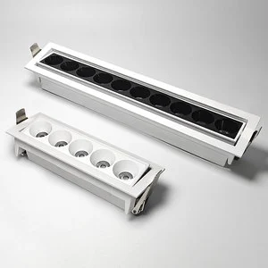 New Arrival Modern Recessed Anti-Glare Aluminum COB Linear Downlight IP20 10W/20W Multihead LED Grille Light 24-48 Beam Angle