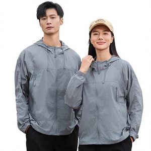UV-Proof Ice Silk Sun-Protective Hooded Wrinkle-Resistant Lightweight Breathable Unisex Outdoor Jacket for Mountain Climbing