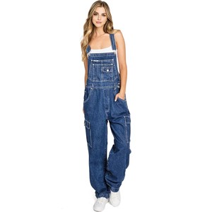 Trending 2022 Women Denim Workwear Cargo Jumpsuit Baggy Maternity Jean Romper Vintage Denim Overalls