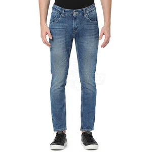 New Fashion Straight Light High Street Solid Plus Size Men's High Quality Knitted Mid Breathable Cotton Blend Jean Pants