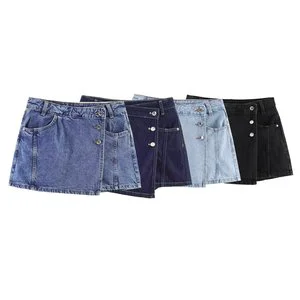 SHENZHU European and American Style 2026 Summer Women's commuter Versatile Denim Mid-waist Shorts 7484044 7484045