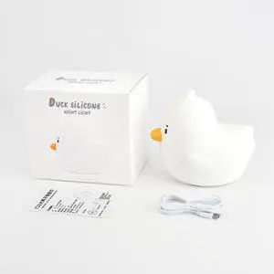 Personalized Squishy Duck Silicone Touch Lamp Dimmable Small Night Lamp Touch Sensor Lamp led Light Silicone Usb Rechargeable Ni