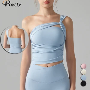 New Arrival One Should Yoga Tops With Fixed Pad Stylish Slim Fit Tight Sports Bra for Women Underwear Gym Fitness Sportswear